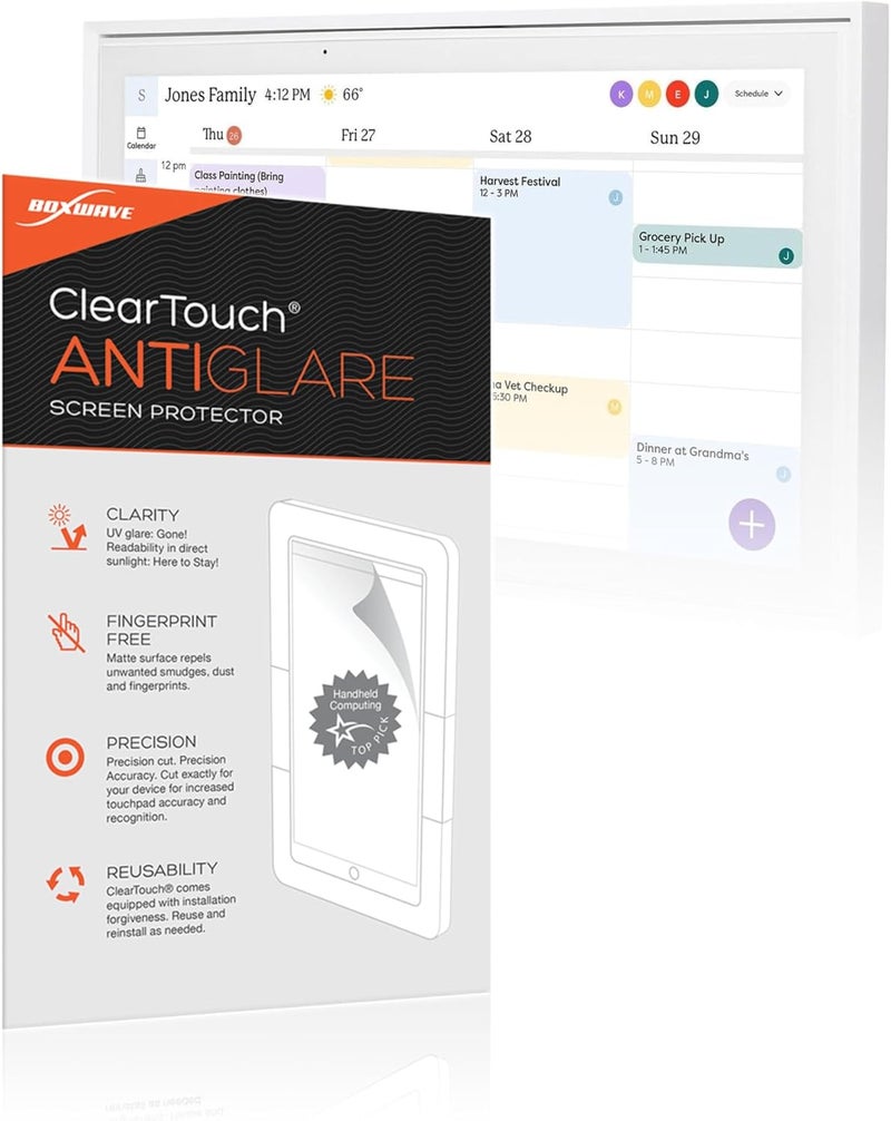 BoxWave Screen Protector Compatible with Skylight Calendar (15 inch) - ClearTouch Anti-Glare (2-Pack), Anti-Fingerprint Matte Film Skin - Image 1